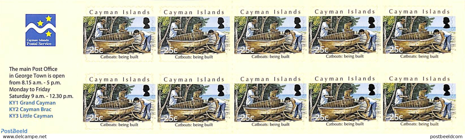 Cayman Islands 2011 Catboats Booklet S-a, Mint NH, Transport - Stamp Booklets - Ships And Boats - Non Classificati