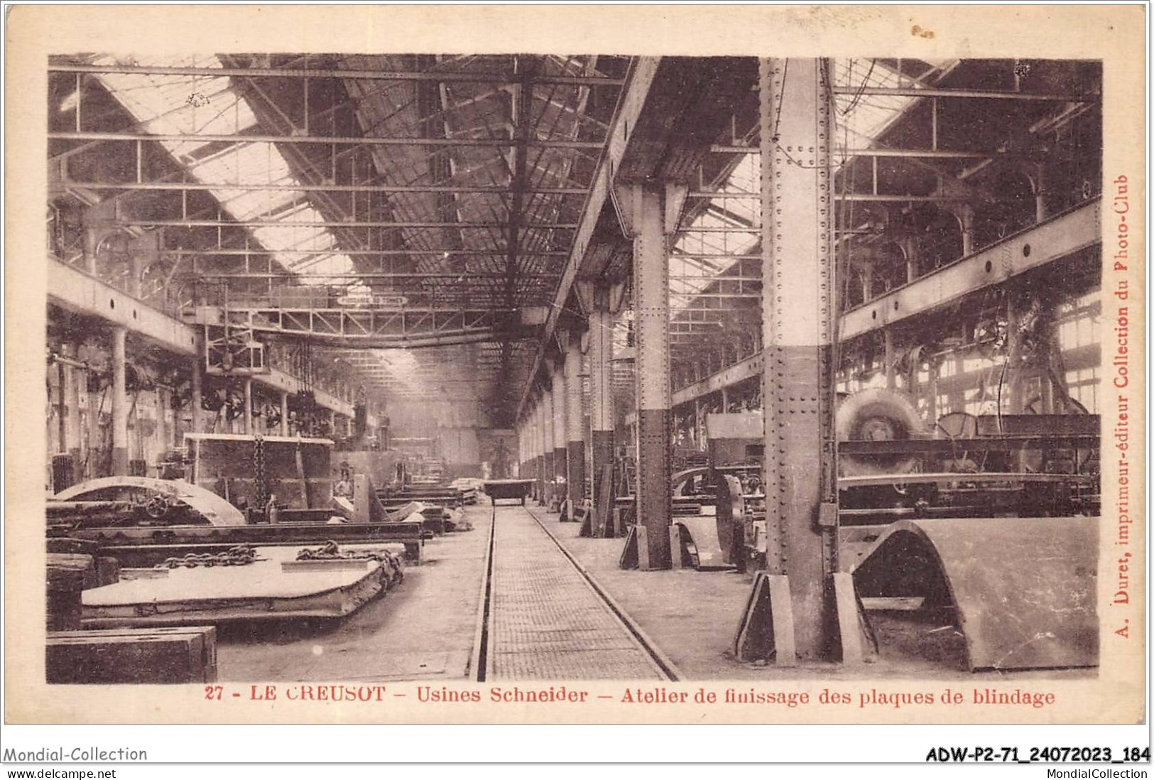 ADWP2-71-0187 - Le CREUSOT - Usines Schneider - Atelier De Finissage Des Plaques De Blindage  - Le Creusot