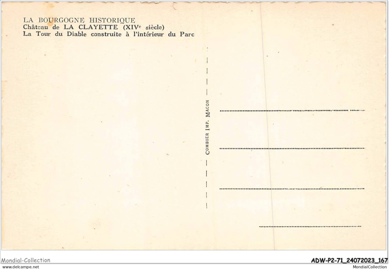 ADWP2-71-0178 - Château De La CLAYETTE - La Tour Du Diable Construite à L'intérieur Du Parc  - Charolles