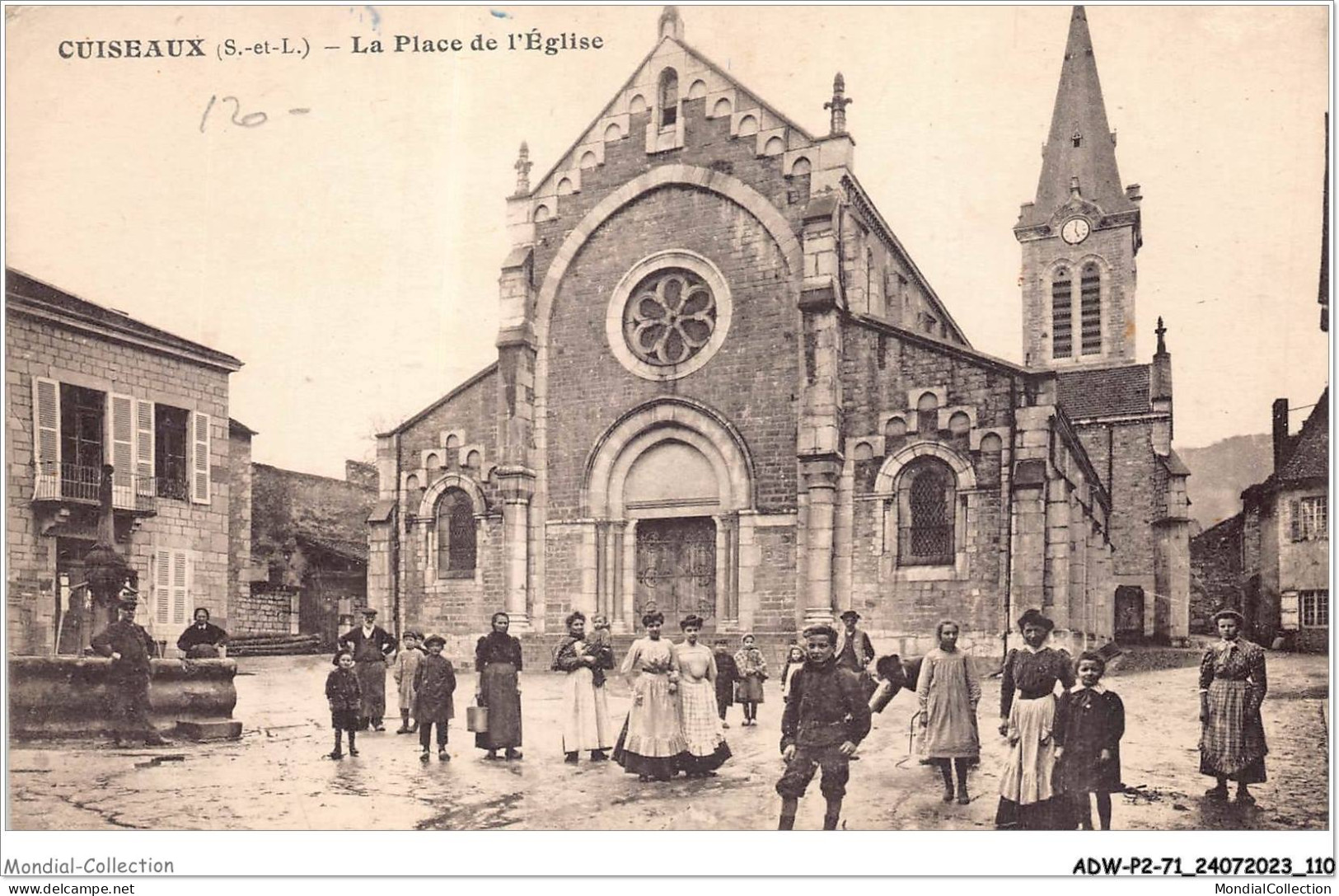 ADWP2-71-0150 - CUISEAUX - La Place De L'église  - Louhans