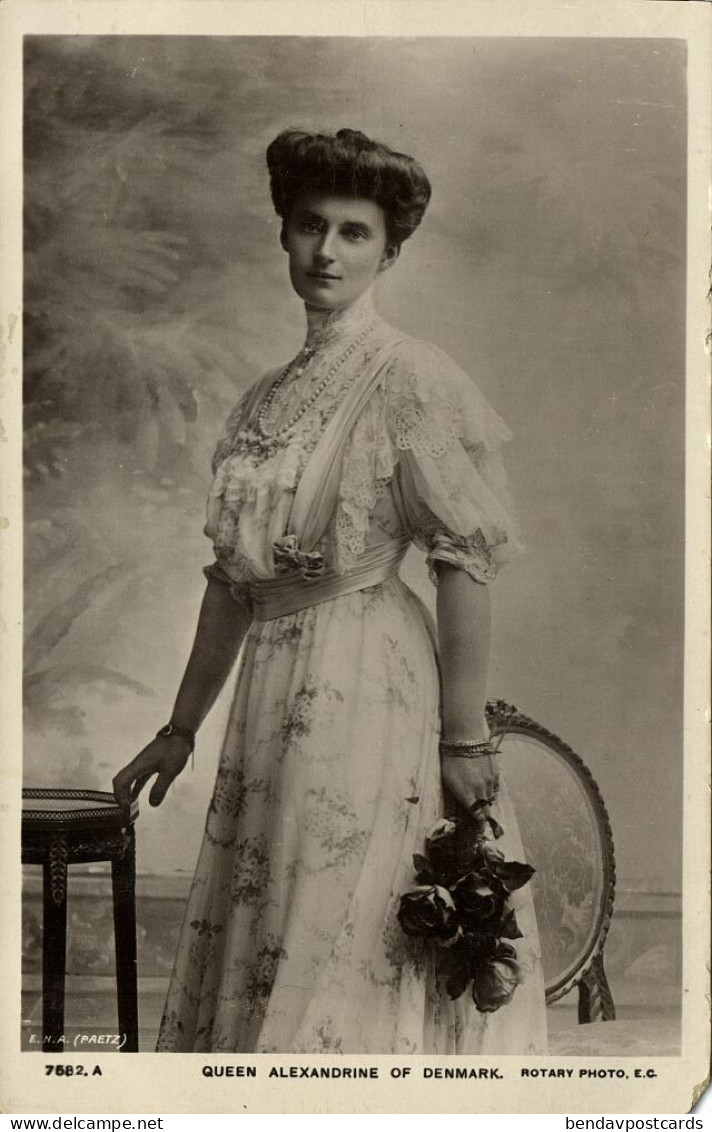 Denmark, Queen Alexandrine (1910s) Rotary RPPC Postcard - Denmark