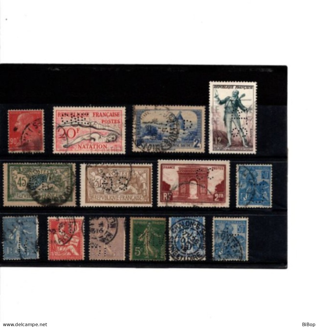 Lot De 14 Timbres Perforés De France, Oblitérés. Voir Scan. - Gebraucht