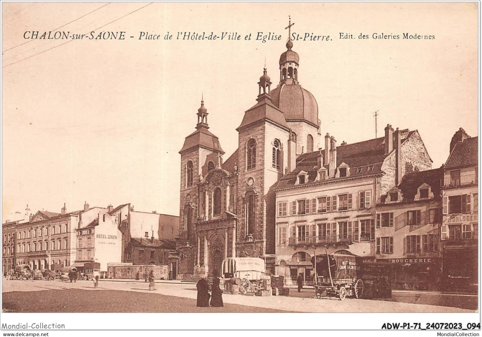 ADWP1-71-0048 - CHALON-SUR-SAONE - Place De L'hôtel-de-ville Et Eglise Saint-pierre  - Chalon Sur Saone