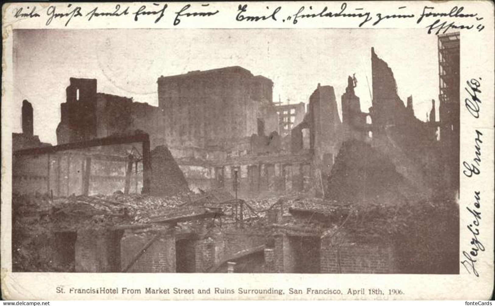 41326727 San_Francisco_California St. Francis Hotel Market Street Ruins After Th - Autres & Non Classés