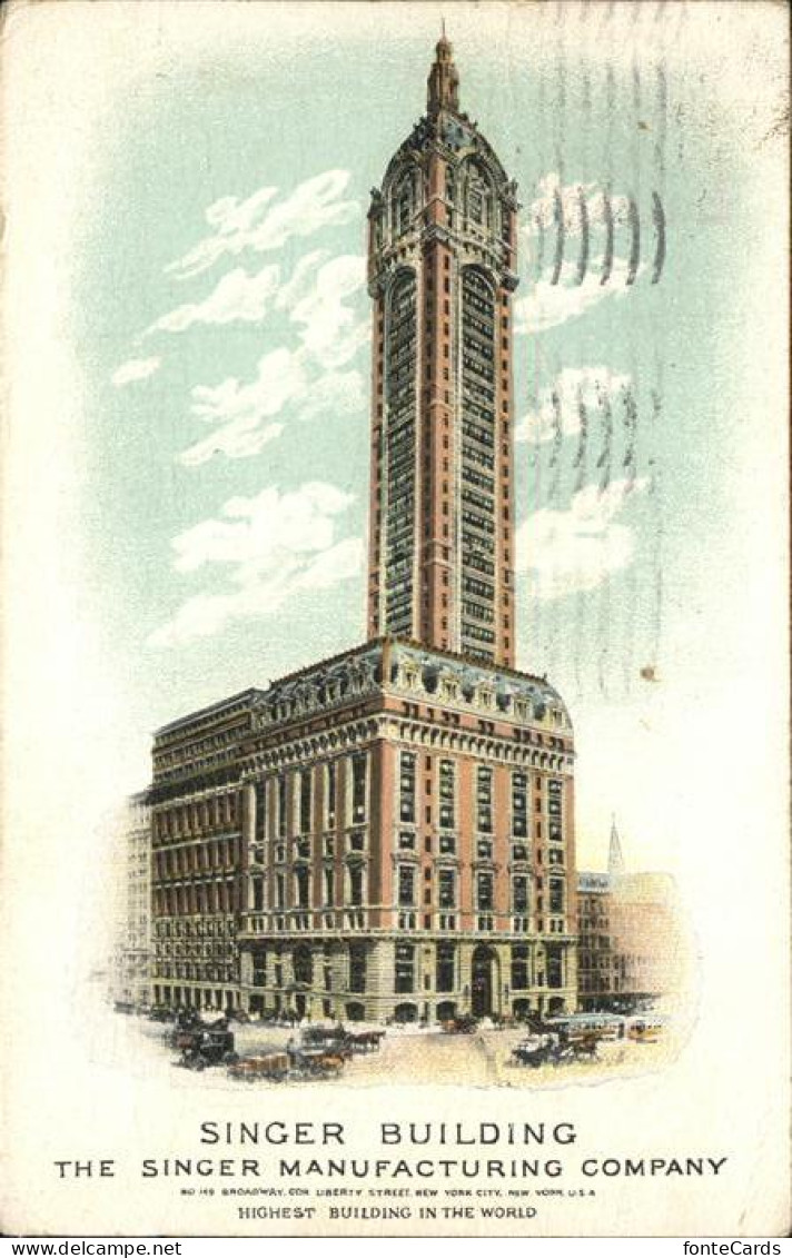 41326722 Hoboken_New_Jersey Singer Building Litho - Andere & Zonder Classificatie