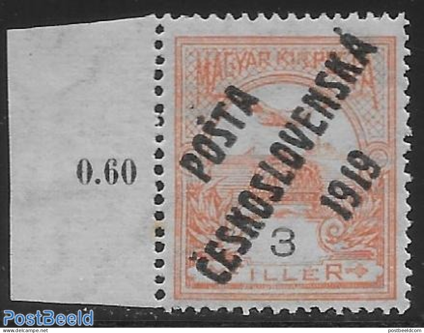 Czechoslovkia 1919 Stamp Out Of Set. 1 V., Unused (hinged) - Andere & Zonder Classificatie