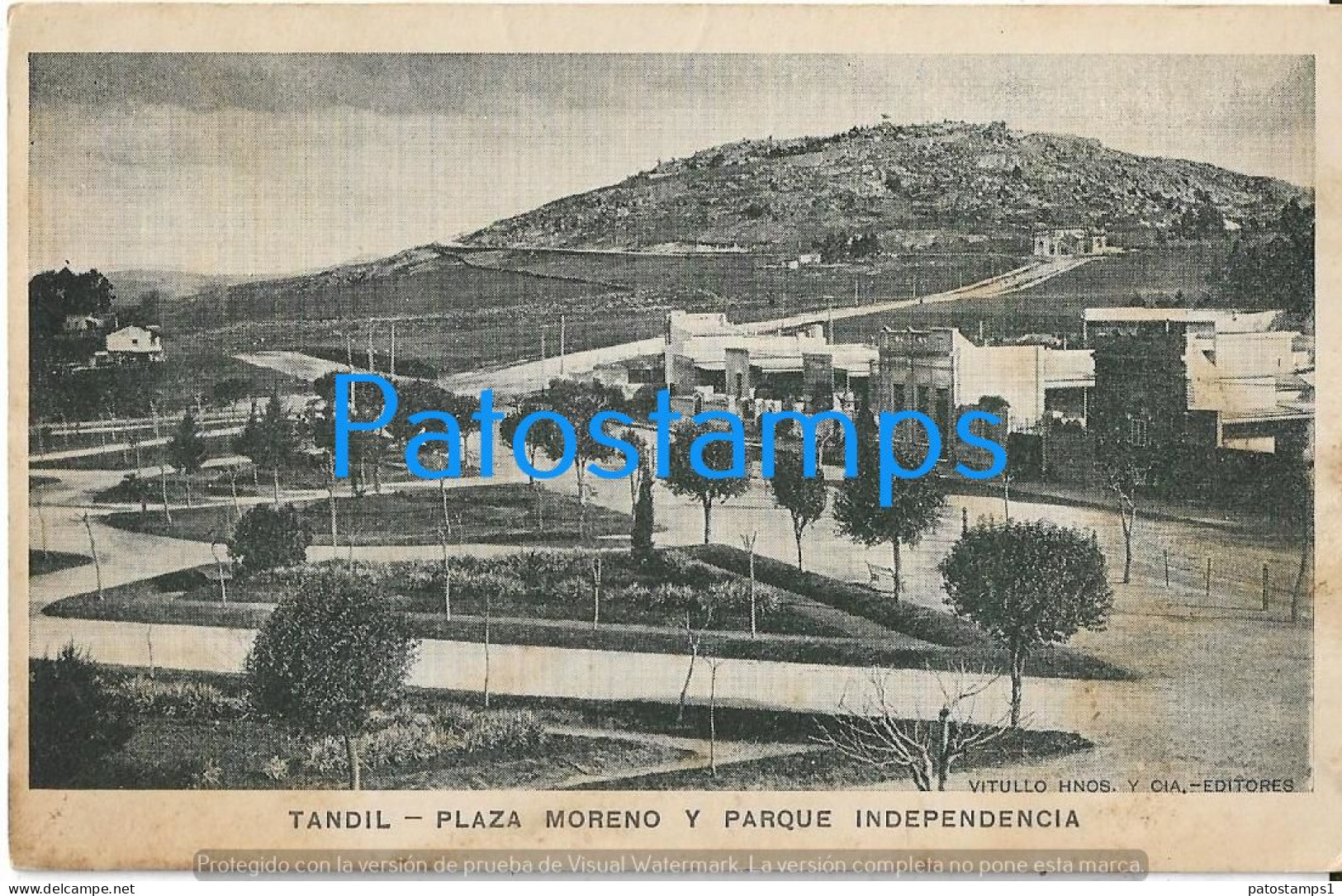 227600 ARGENTINA BUENOS AIRES TANDIL PLAZA MORENO Y PARQUE INDEPENDENCIA SPOTTED POSTAL POSTCARD - Argentina