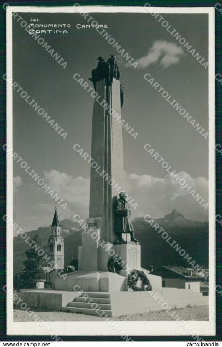 Belluno Cortina D'Ampezzo Monumento Cantore Alpini Foto Cartolina MX3573 - Belluno