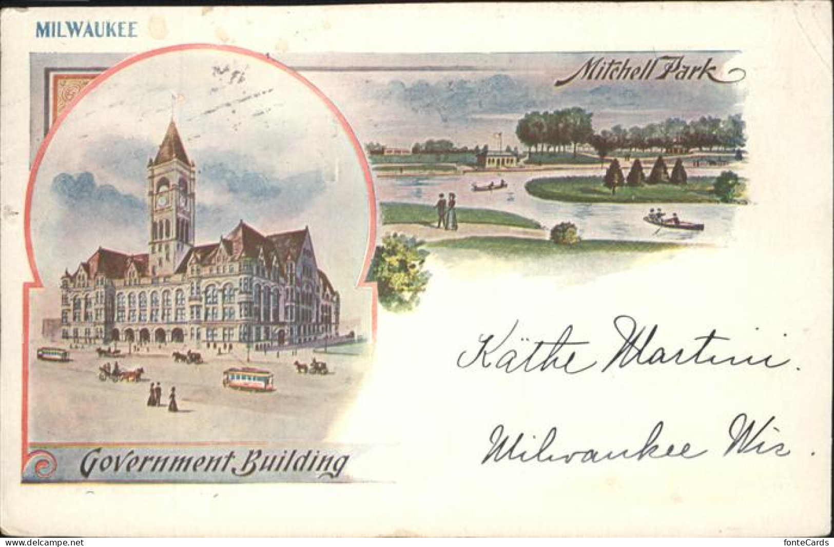 41326692 Milwaukee_Wisconsin Government Building Mitschell Park Litho - Other & Unclassified