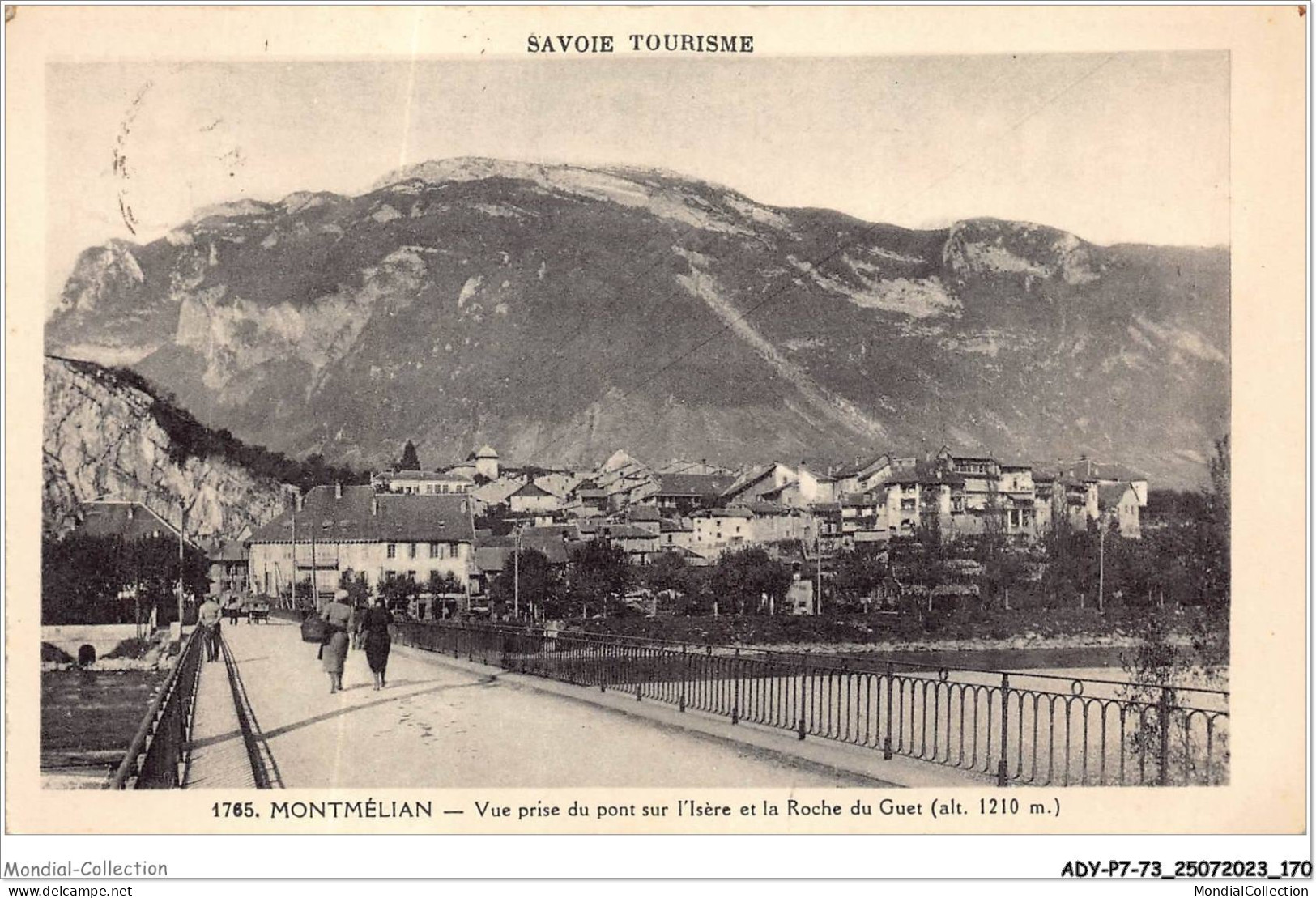 ADYP7-73-0643 - MONTMELIAN - Vue Prise Du Pont Sur L'isère Et La Roche Du Guet  - Montmelian