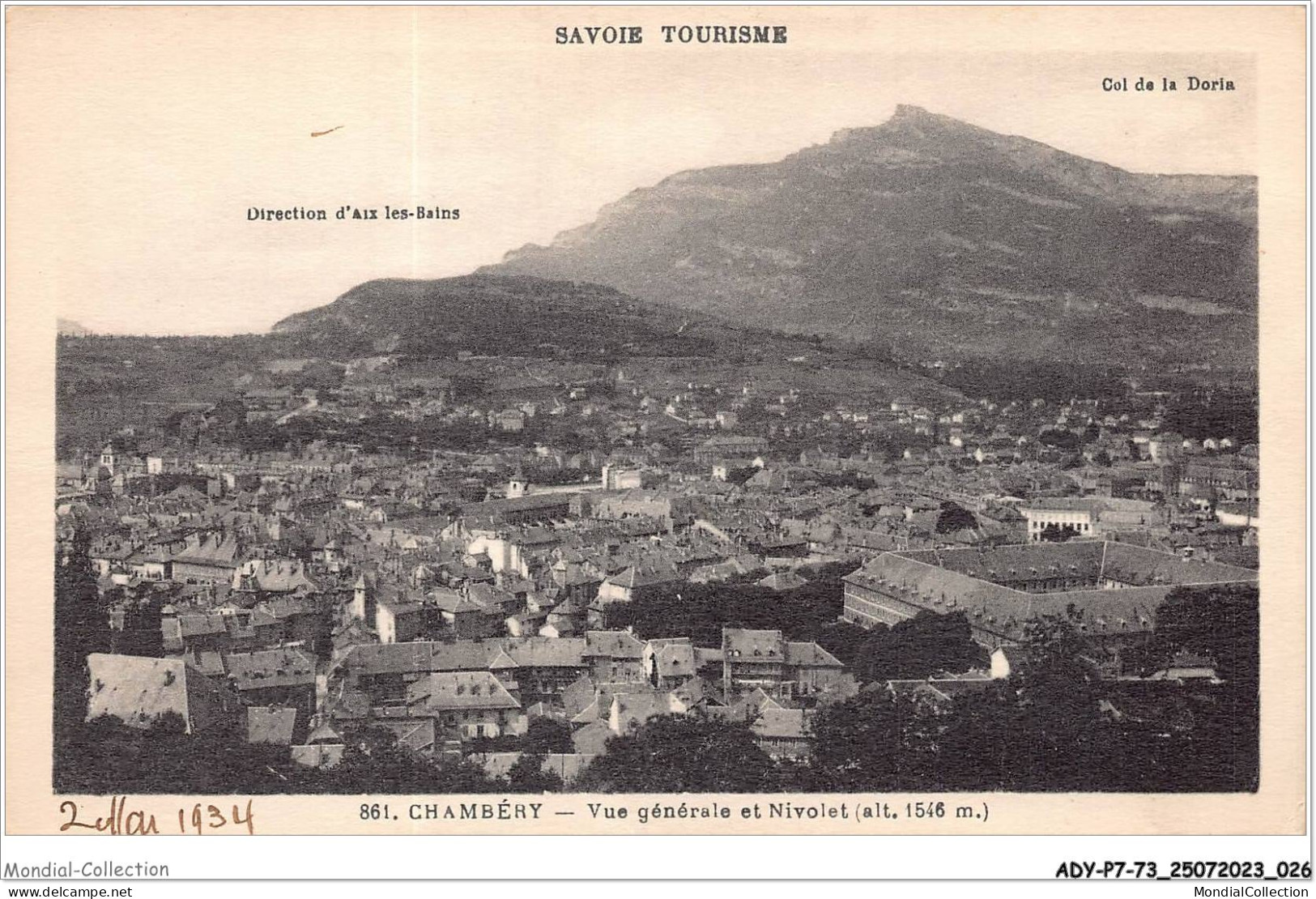 ADYP7-73-0571 - CHAMBERY - Vue Générale Et Nivolet  - Chambery