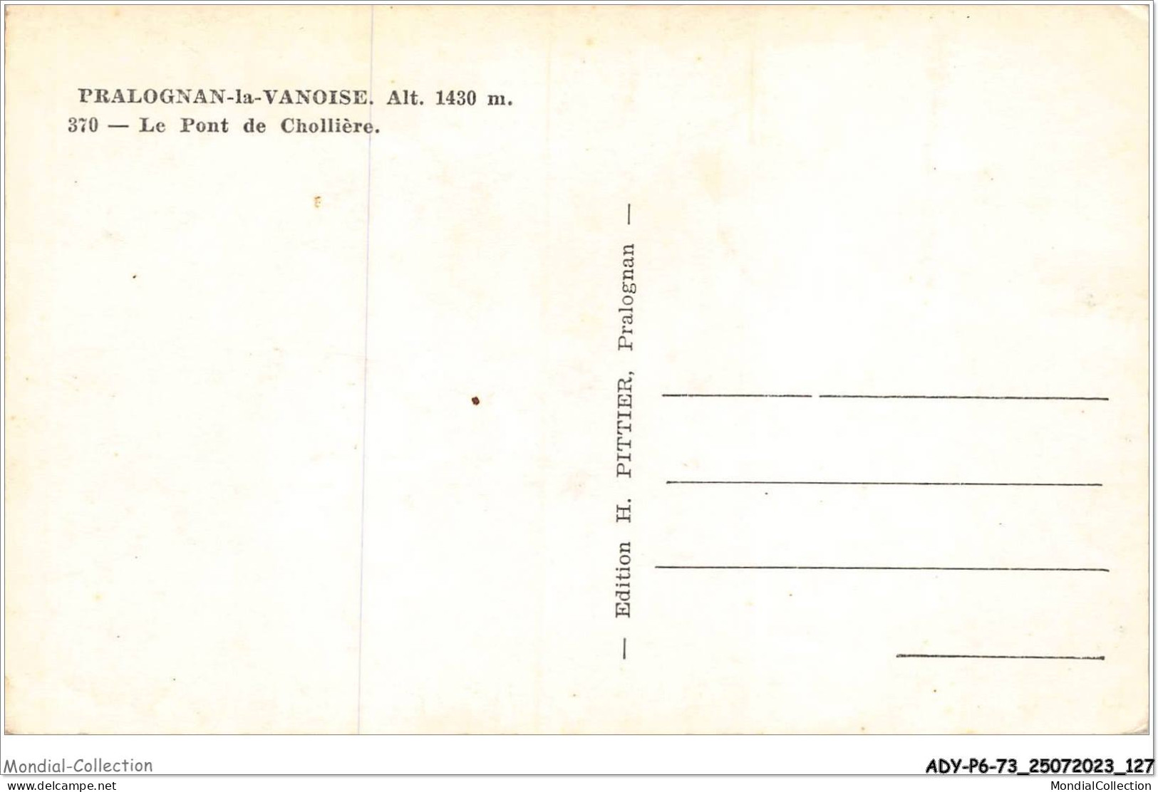 ADYP6-73-0524 - PRALOGNAN-LA-VANOISE - Le Pont De Chollière  - Pralognan-la-Vanoise