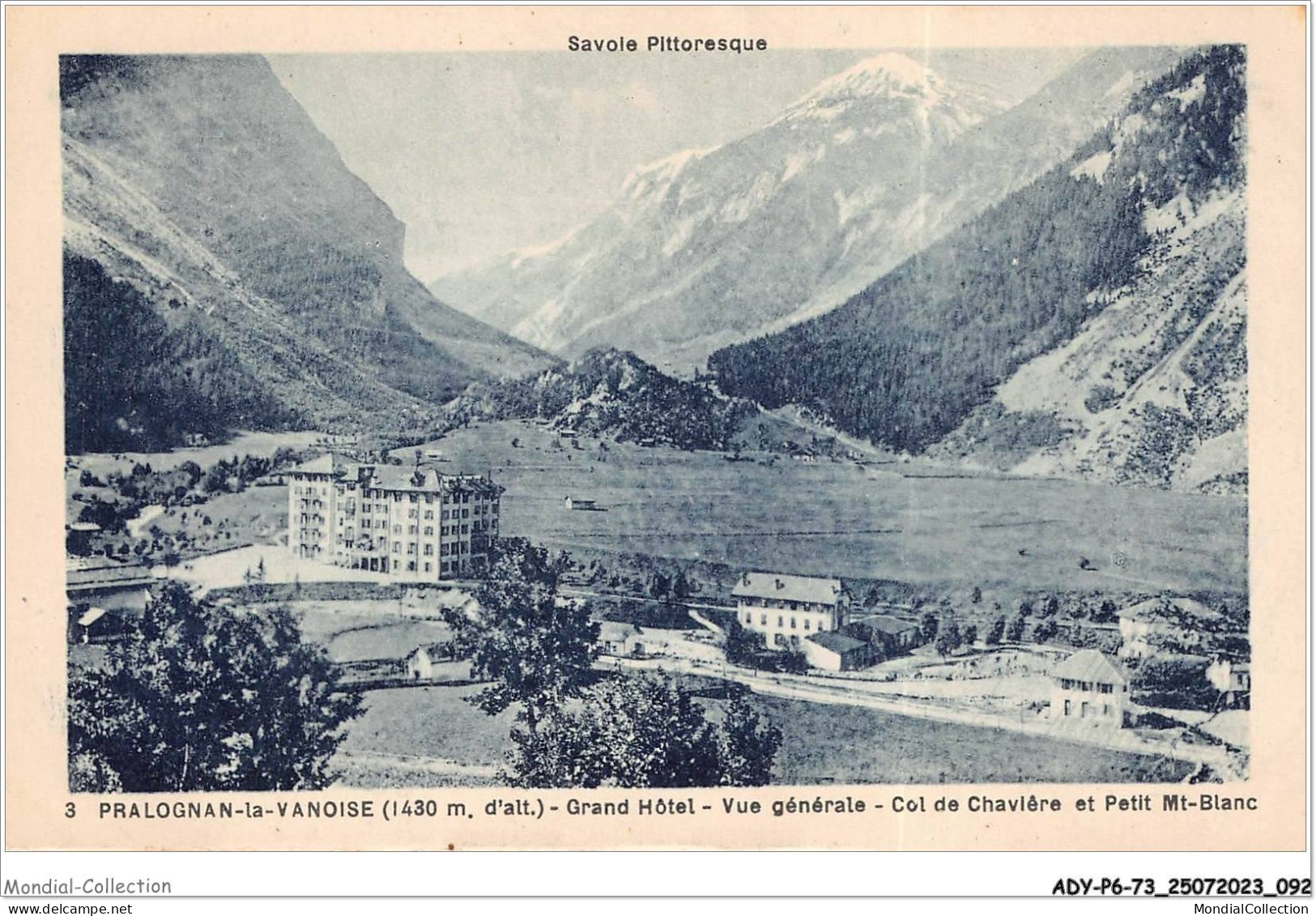 ADYP6-73-0507 - PRALOGNAN-LA-VANOISE - Grand Hôtel - Vue Générale - Col De Chavière Et Petit Mt-blanc - Pralognan-la-Vanoise