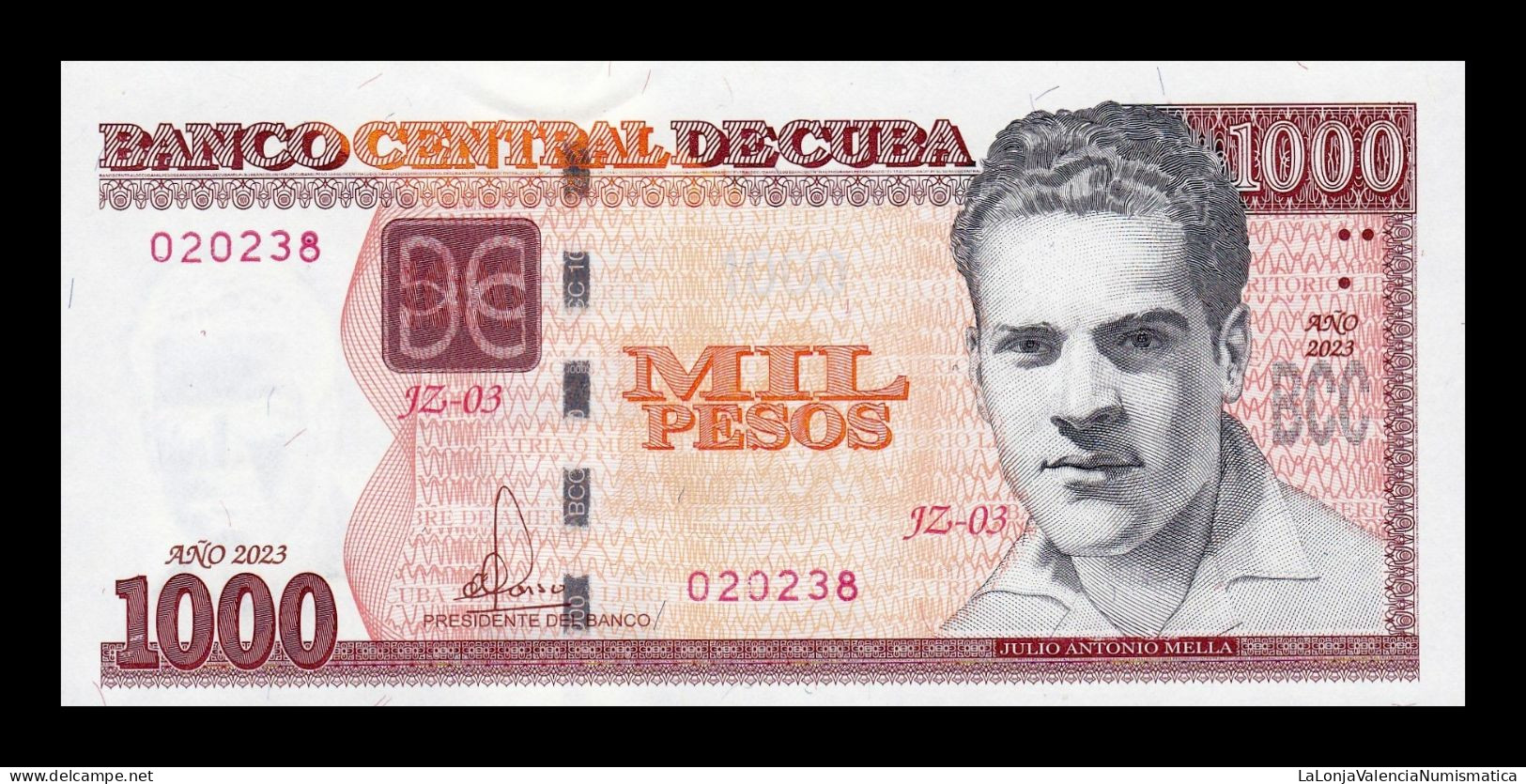 Cuba 1000 Pesos Julio Antonio Mella 2023 Pick 132Cr Replacement Sc Unc - Cuba