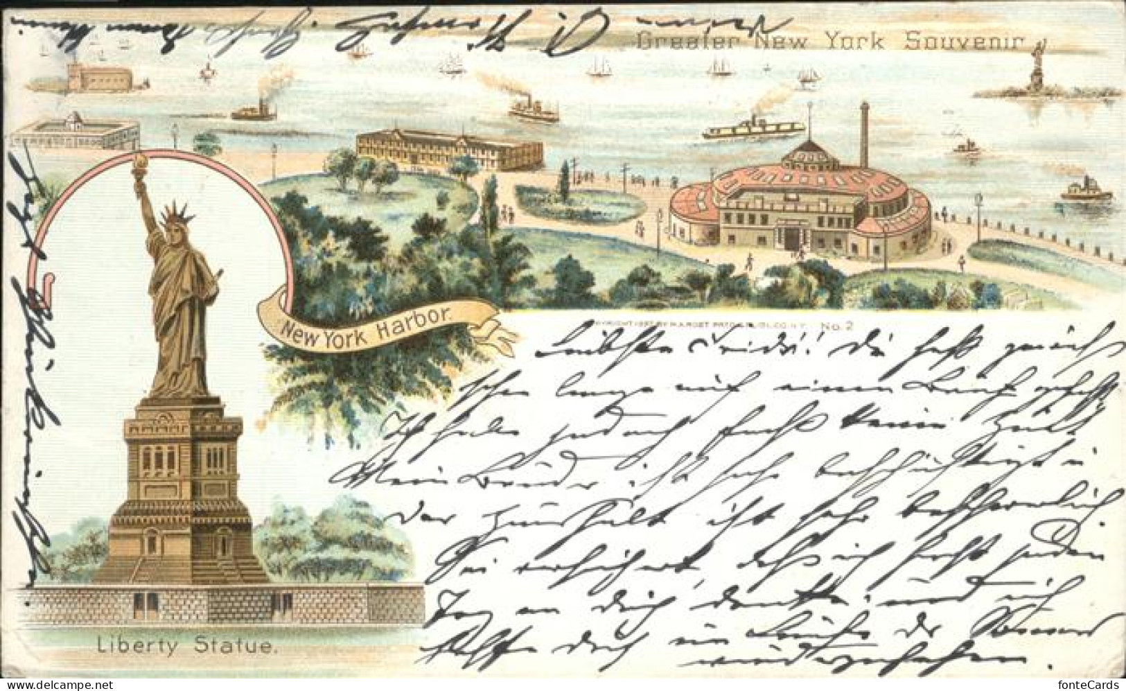 41326667 New_York_City New York Harbor Liberty Statue Kuenstlerkarte - Sonstige & Ohne Zuordnung