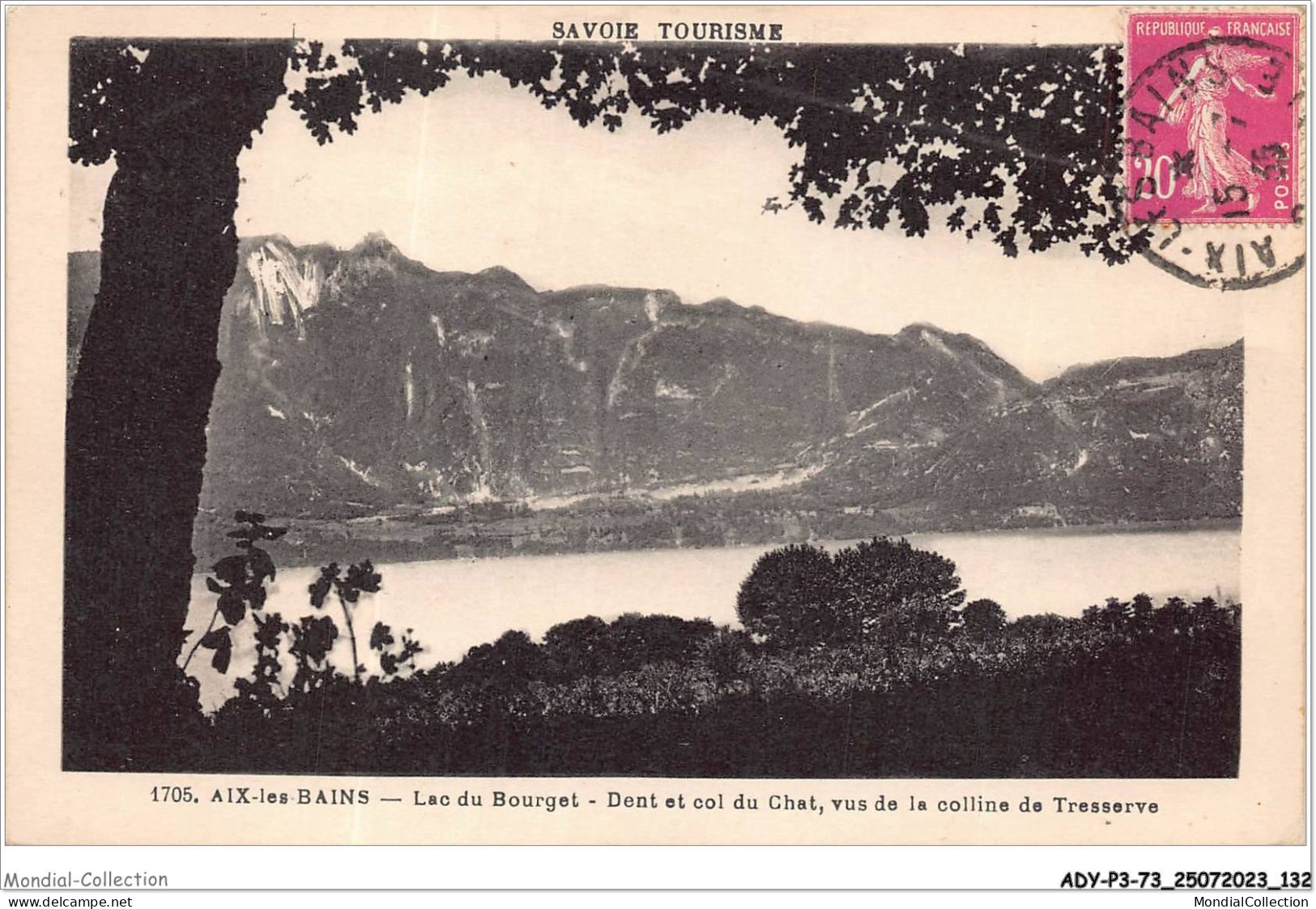 ADYP3-73-0253 - AIX-LES-BAINS - Lac Du Bourget - Dent Et Col Du Chat - Vus De La Colline De Tresserve  - Aix Les Bains