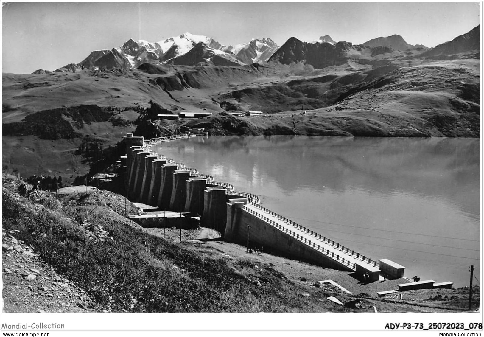 ADYP3-73-0226 - HAUTELUCE - Le Barrage De La Girotte Et Le Mont Blanc  - Autres & Non Classés