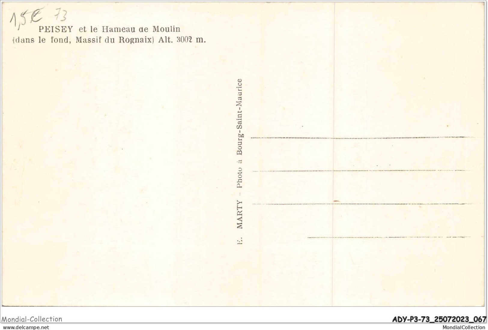 ADYP3-73-0220 - PEISEY Et Le Hameau De Moulin - Dans Le Fond Massif Du Rognaix  - Albertville