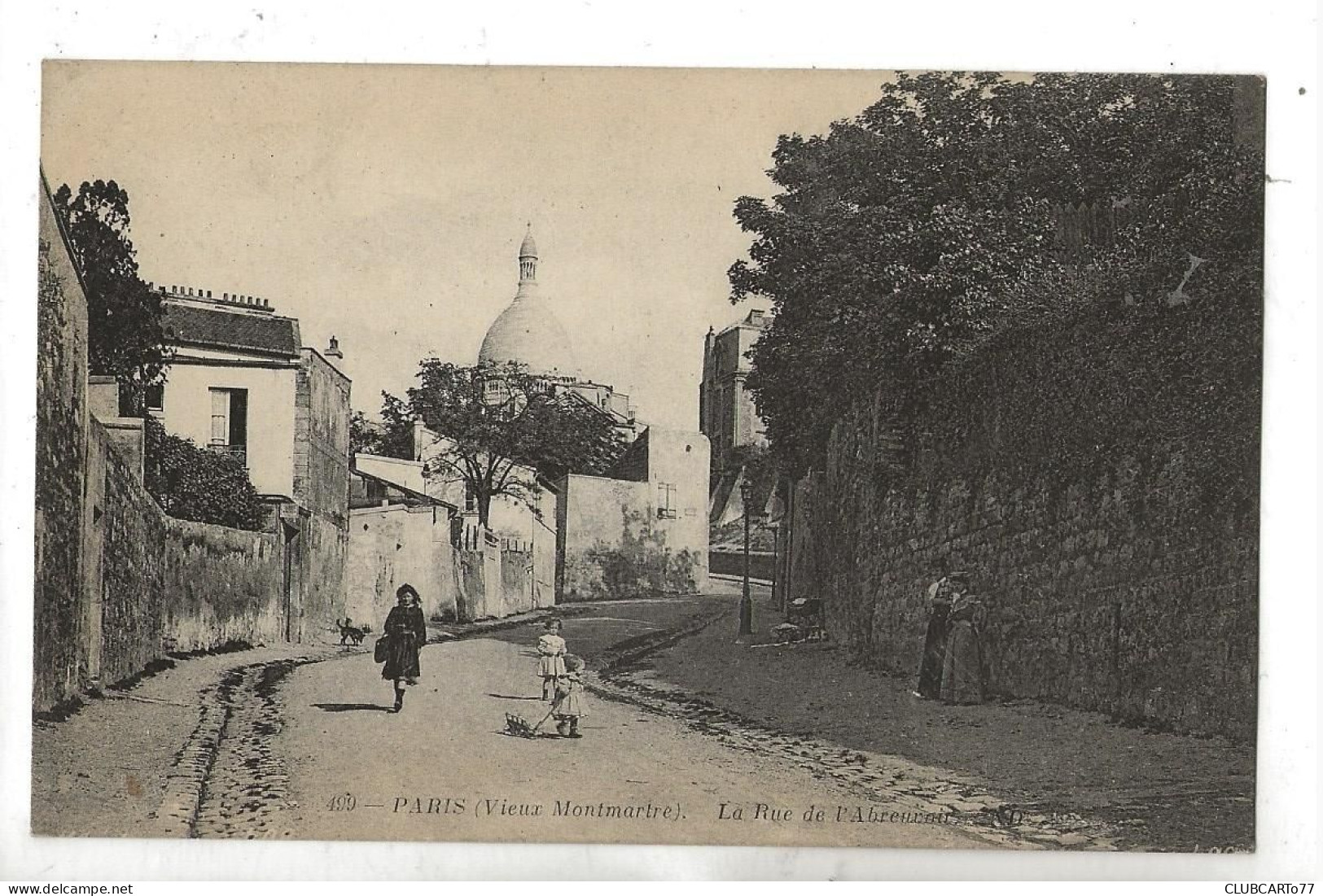 Paris 18 ème Arr (75) : La Rue De L'Abreuvoir De La Butte De Montmartre En 1910 (animé) PF - Arrondissement: 18