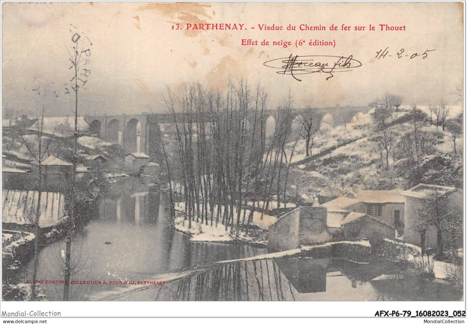 AFXP6-79-0479 - PARTHENAY - Viaduc Du Chemin De Fer Sur Le Thouet - Effet De Neige - Parthenay