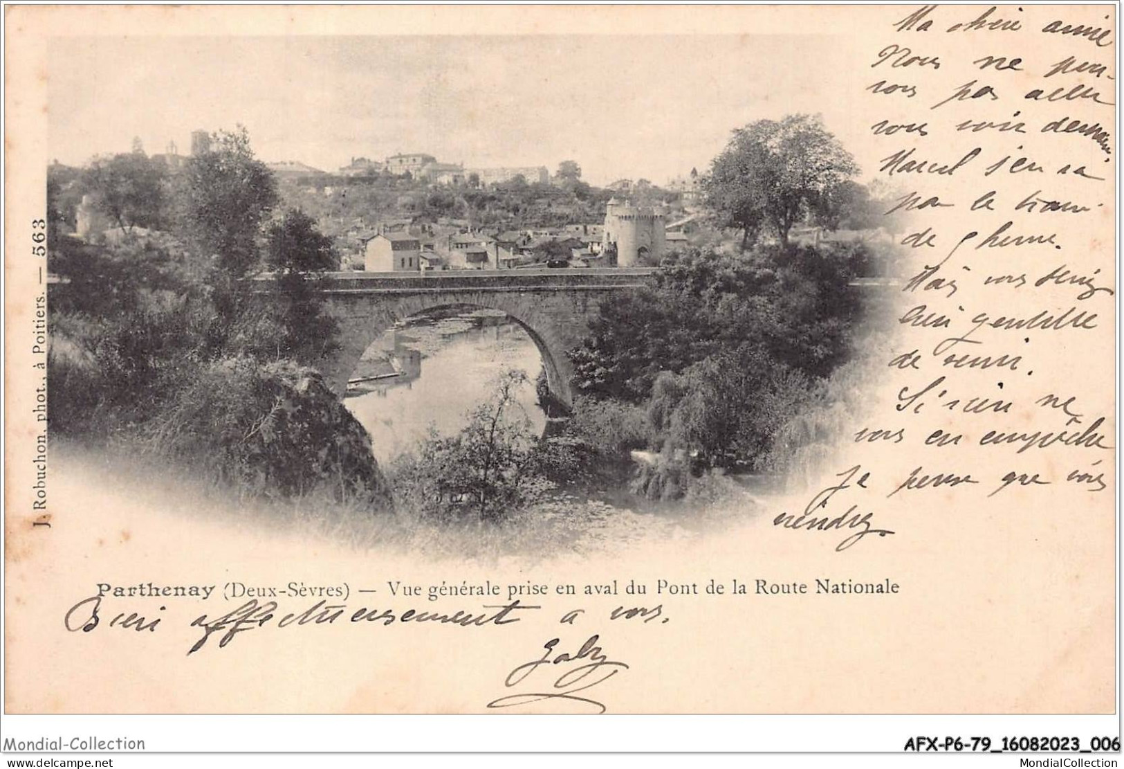AFXP6-79-0456 - PARTHENAY - Vue Generale Prise En Aval Du Pont De La Route Nationale - Parthenay