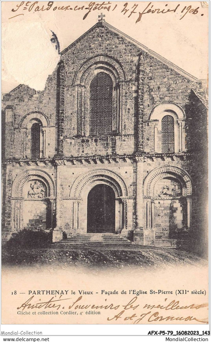 AFXP5-79-0434 - PARTHENAY-LE-VIEUX - Facade De L'eglise St-Pierre - Parthenay