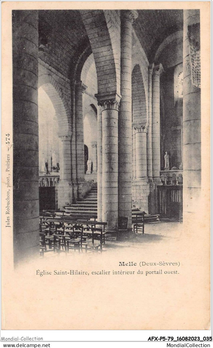 AFXP5-79-0380 - MELLE - Eglise Saint-Hilaire - Escalier Interieur Du Portail Ouest - Melle