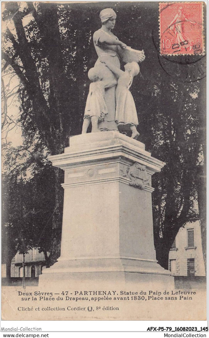 AFXP5-79-0435 - PARTHENAY - Statue Du Pain De Lefeuvre Sur La Place Du Drapeau - Appelée Avant 1830 - Place Sans Pain - Parthenay