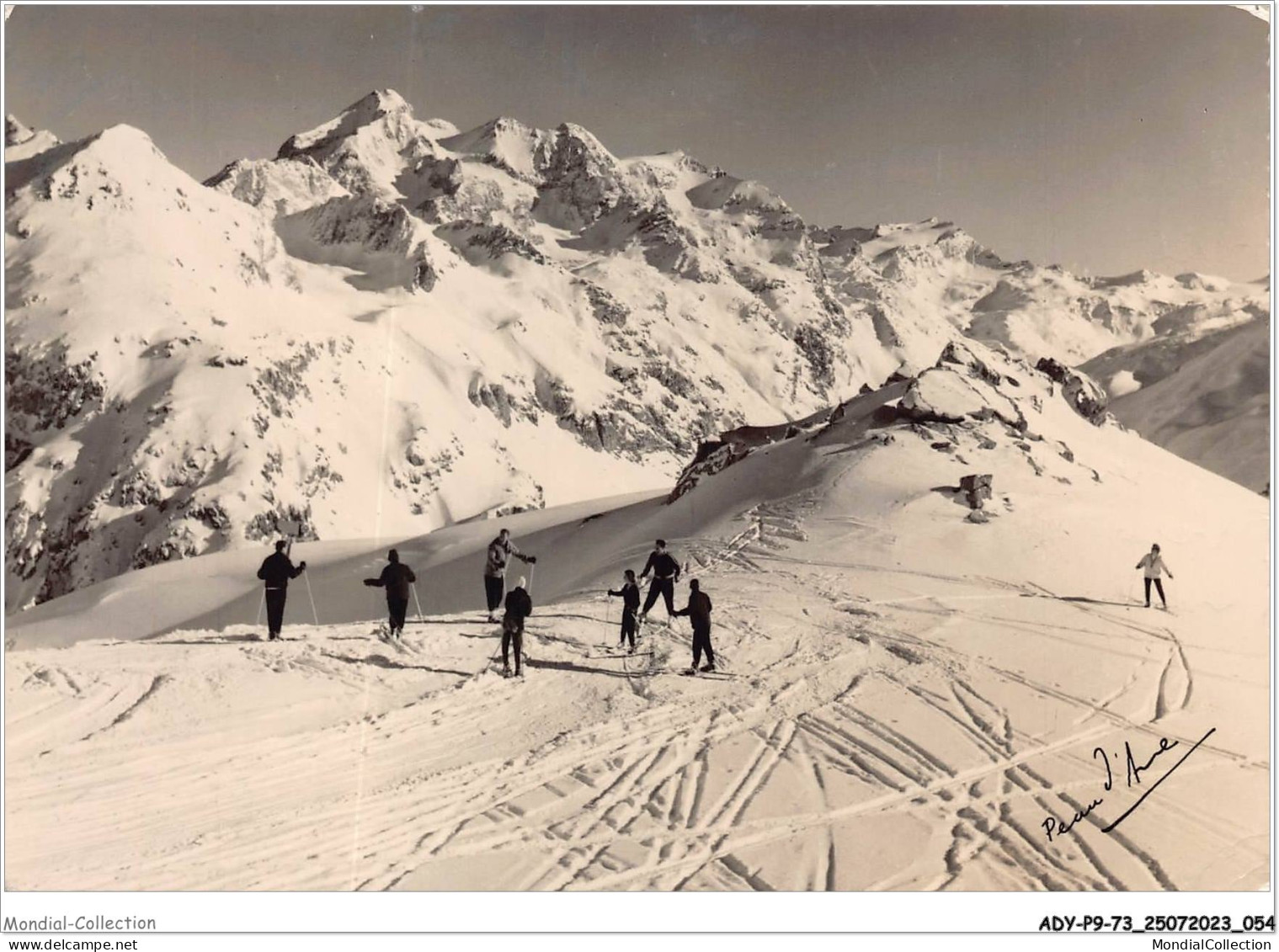 ADYP9-73-0775 - VAL D'ISERE - Le Départ De La Piste Compétition - Au Fond Le Massif De La Tsanteleina  - Val D'Isere