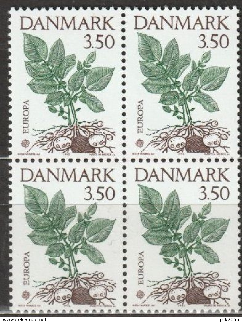 Dänemark 1992 Mi-Nr.1025 4er Block ** Postfrisch Europa Kartoffelpflanze ( B 2837) - Nuovi