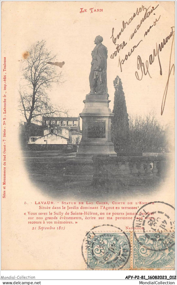 AFYP2-81-0094 - LAVAUR - Le Tarn - Statue De Las Cazes - Comte De L'empire  - Lavaur