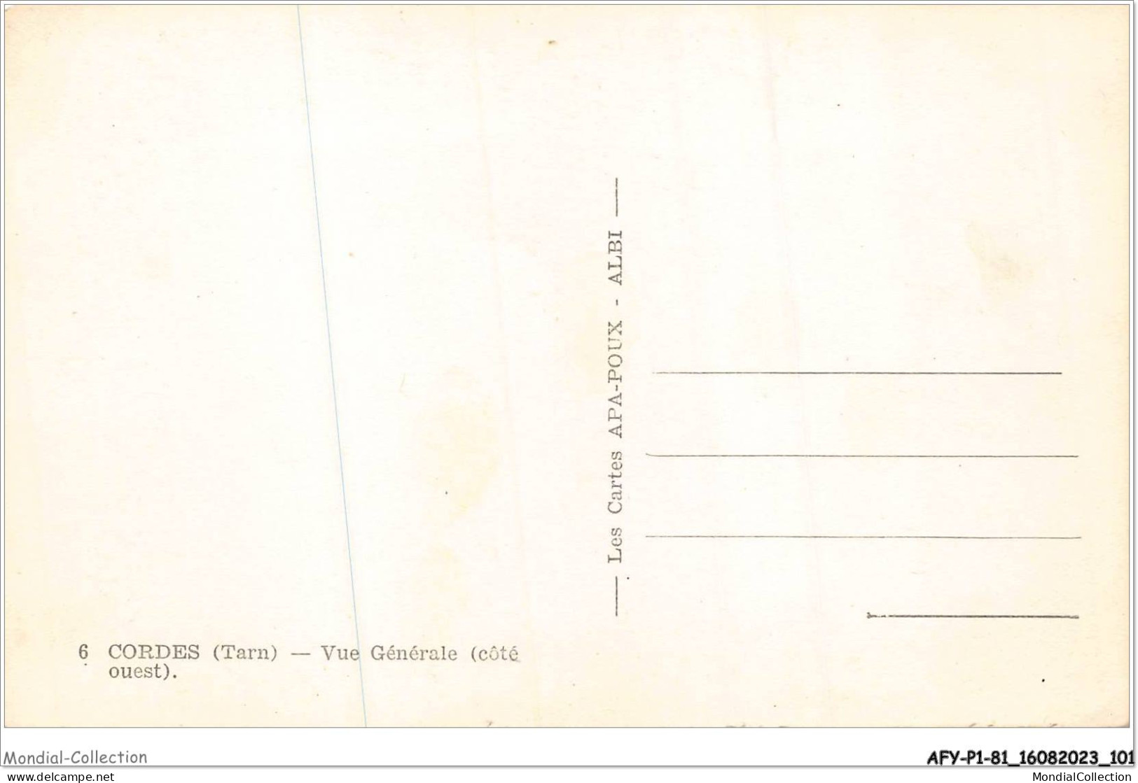 AFYP1-81-0051 - APA - CORDES - Tarn - Vue Générale - Côté Ouest   - Cordes