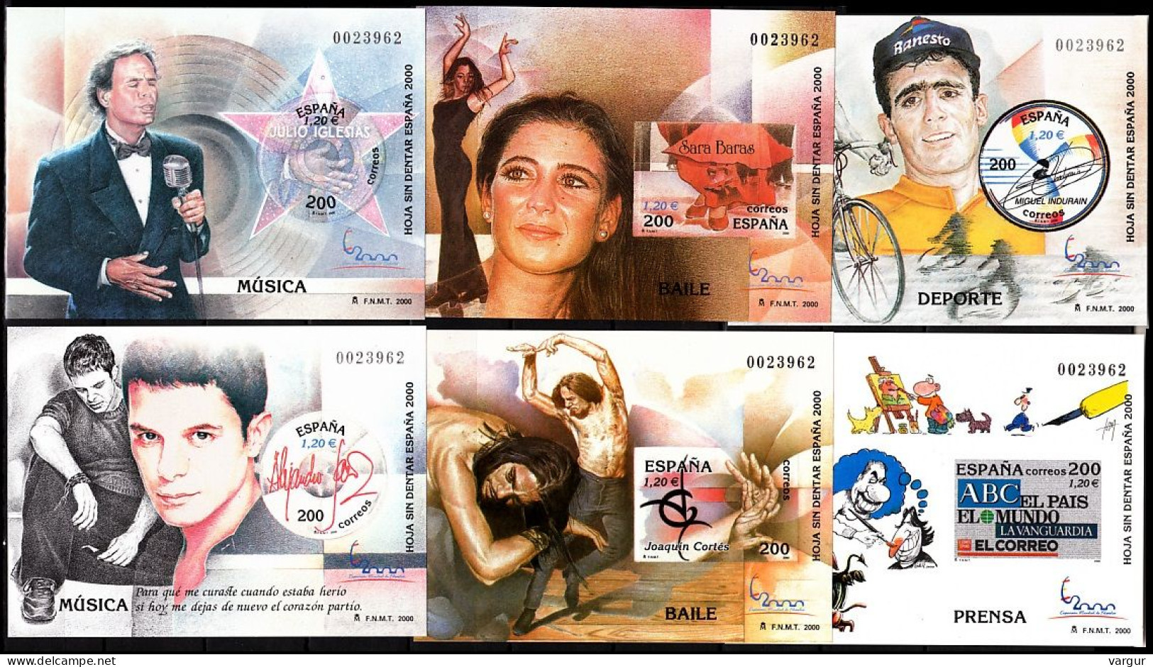 SPAIN 2000 Stamp Expo ESPANA-2000. 11 Imperforate And Overprinted S/Sheets, MNH - Other & Unclassified