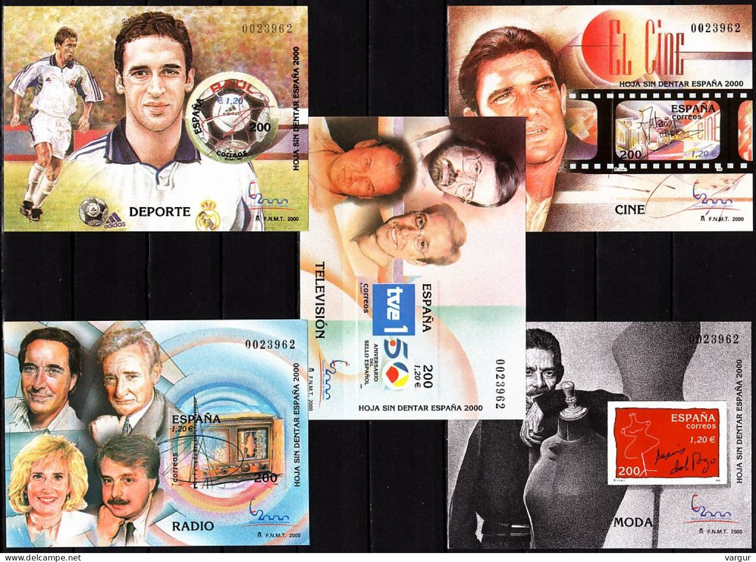 SPAIN 2000 Stamp Expo ESPANA-2000. 11 Imperforate And Overprinted S/Sheets, MNH - Other & Unclassified