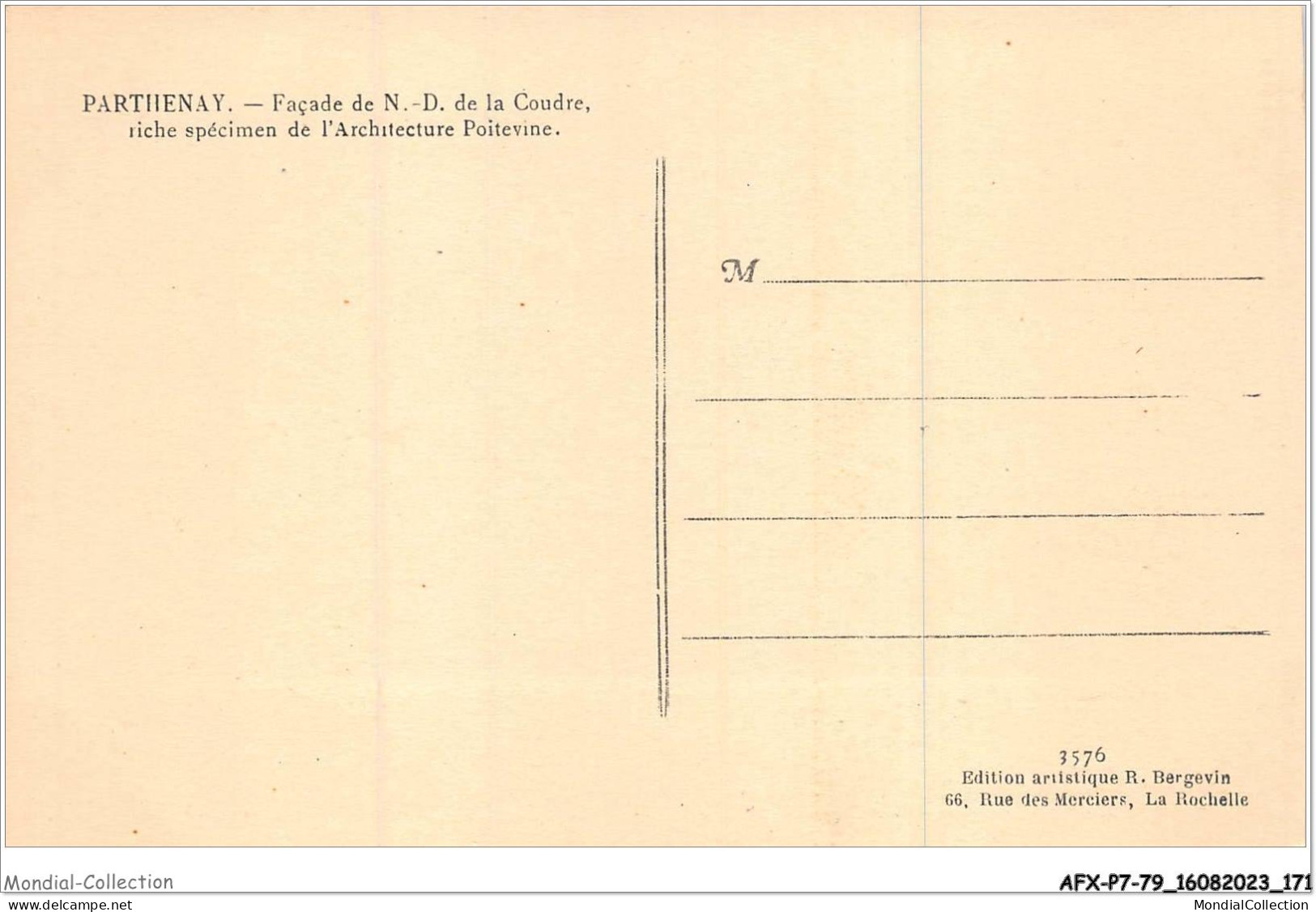 AFXP7-79-0641 - PARTHENAY - Facade De N-D De La Coudre - Riche Specimen De L'architecture Poitevine - Parthenay