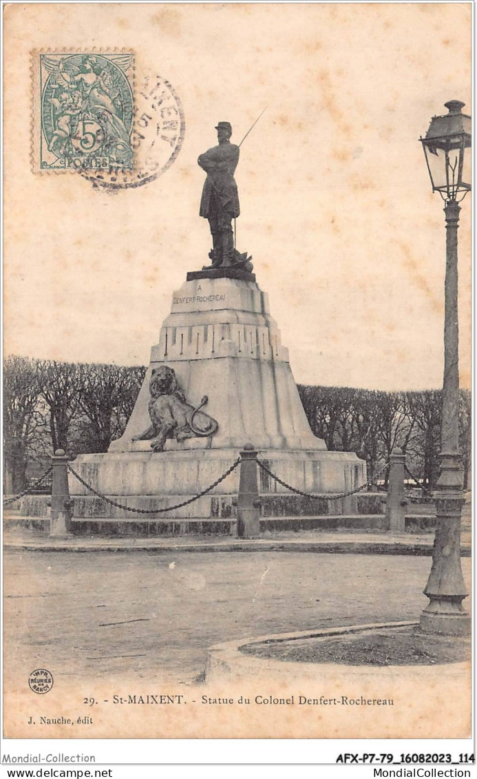 AFXP7-79-0613 - ST-MAIXENT - Statue Du Colonel Denfert-Rochereau  - Saint Maixent L'Ecole