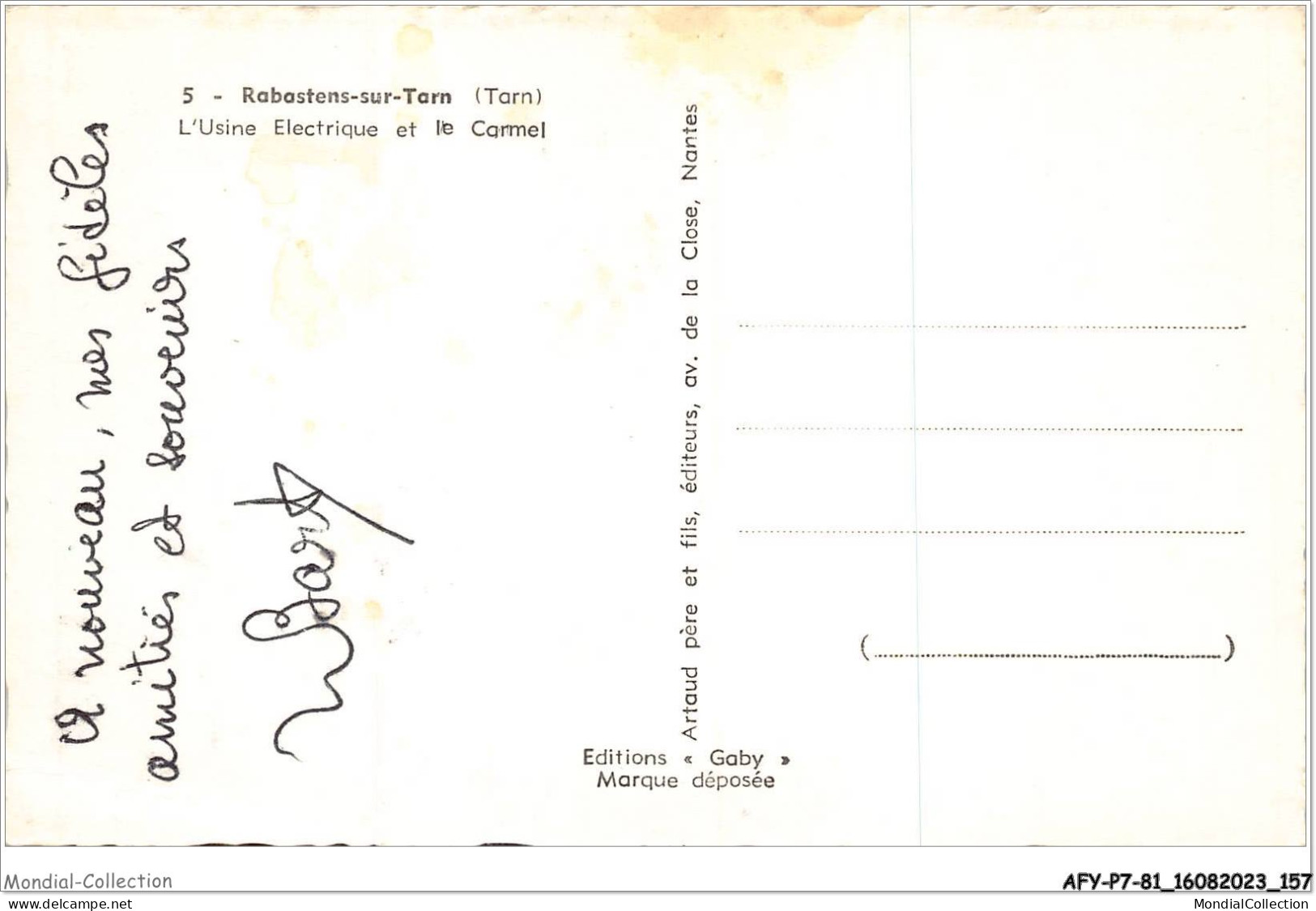 AFYP7-81-0658 - RABASTENS-sur-Tarn - Tarn - L'usine Electrique Et Le Carmel  - Rabastens