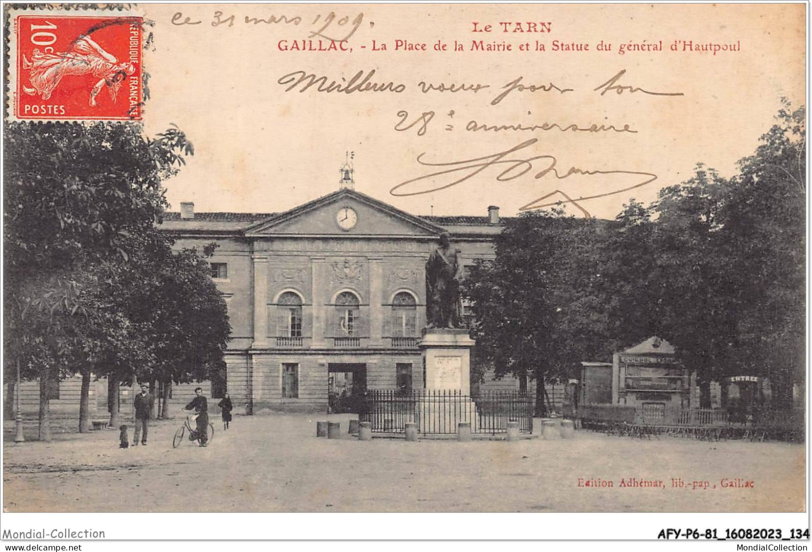 AFYP6-81-0546 - Le Tarn - GAILLAC - La Place De La Mairie Et La Statue Du Générale D'hautpoul  - Gaillac