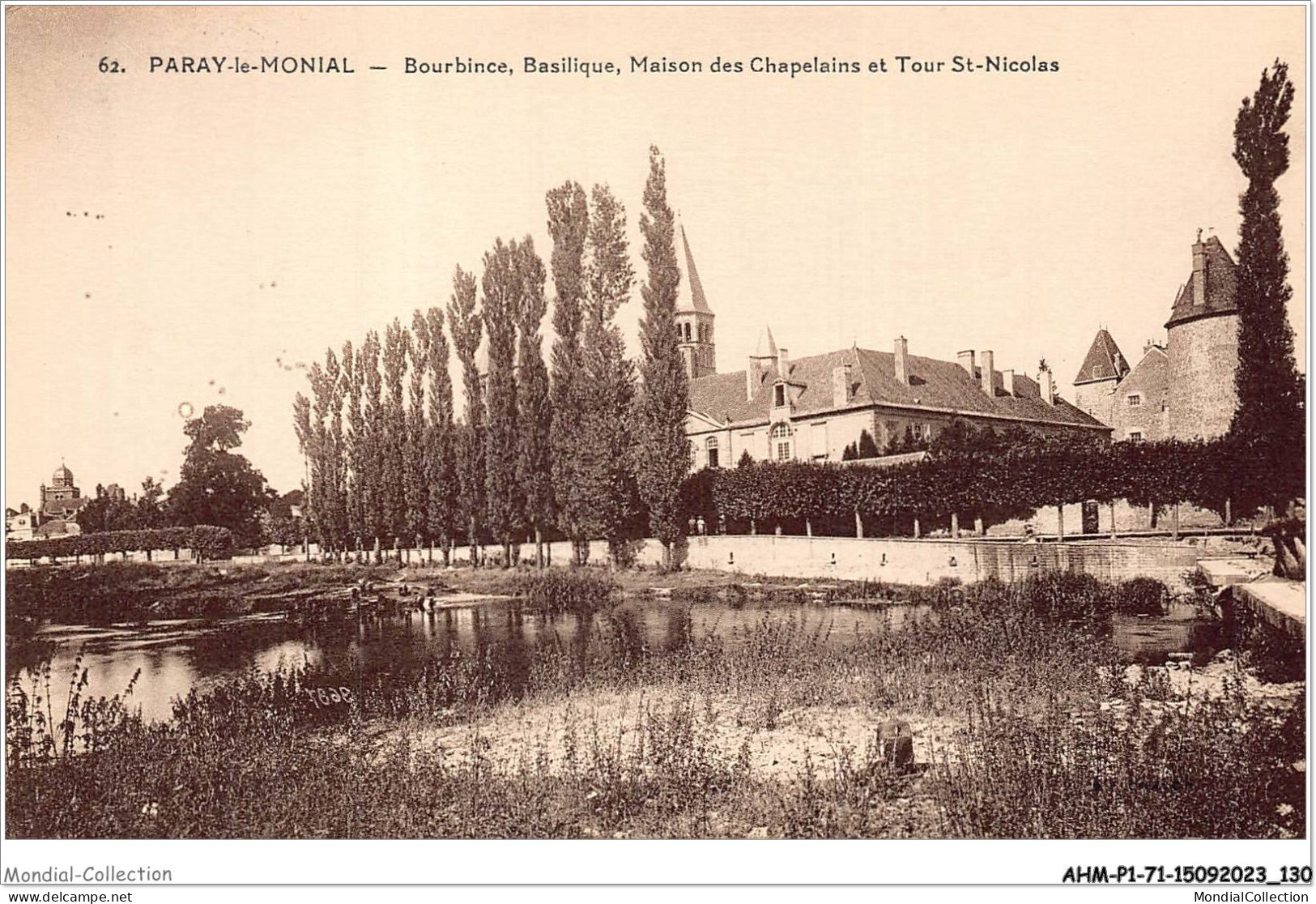 AHMP1-71-0064 - PARAY-LE-MONIAL - Bourbince - Basilique - Maison Des Chapelains Et Tour St-nicolas - Paray Le Monial