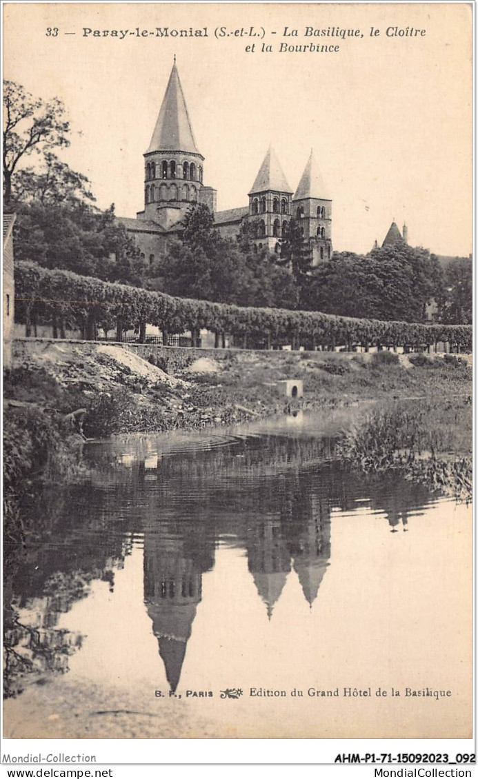 AHMP1-71-0046 - PARAY-LE-MONIAL - La Basilique  - Le Cloître Et La Bourbince - Paray Le Monial