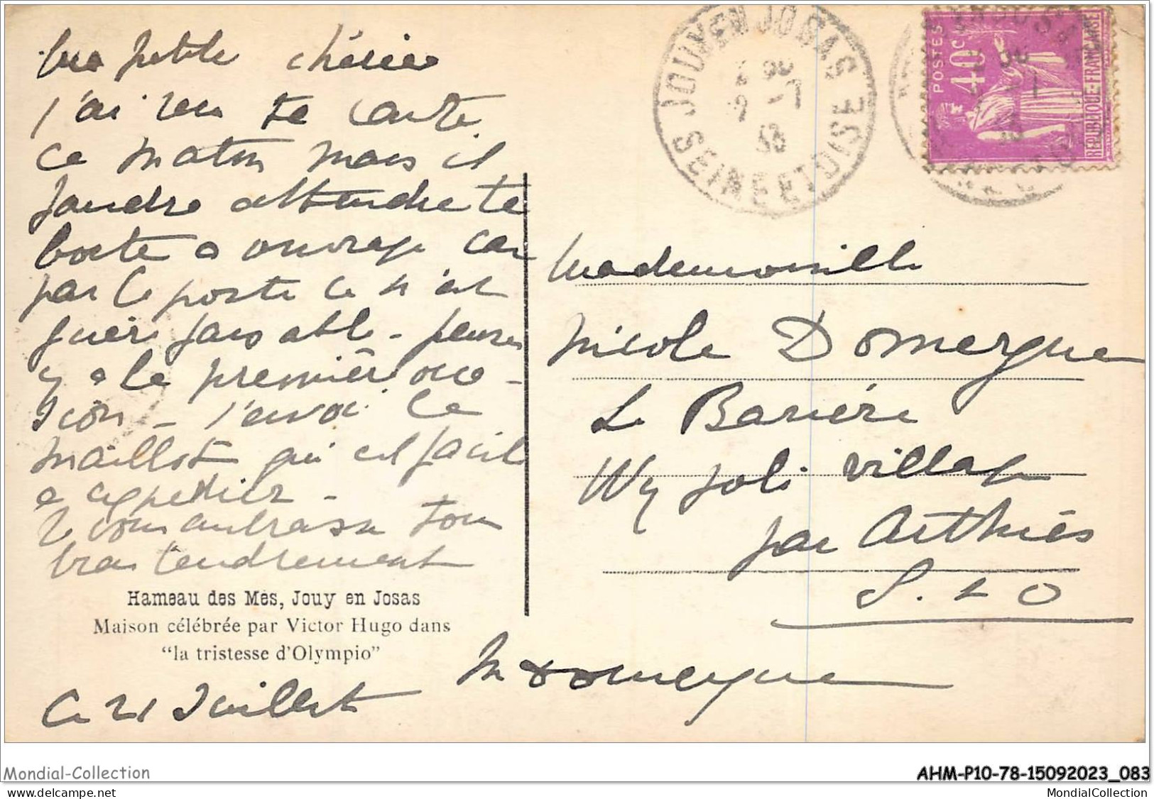 AHMP10-78-1029 - JOUY EN JOSAS Maison Célébrée Par Victor Hugo Dans La Tristesse D'olympio - Jouy En Josas