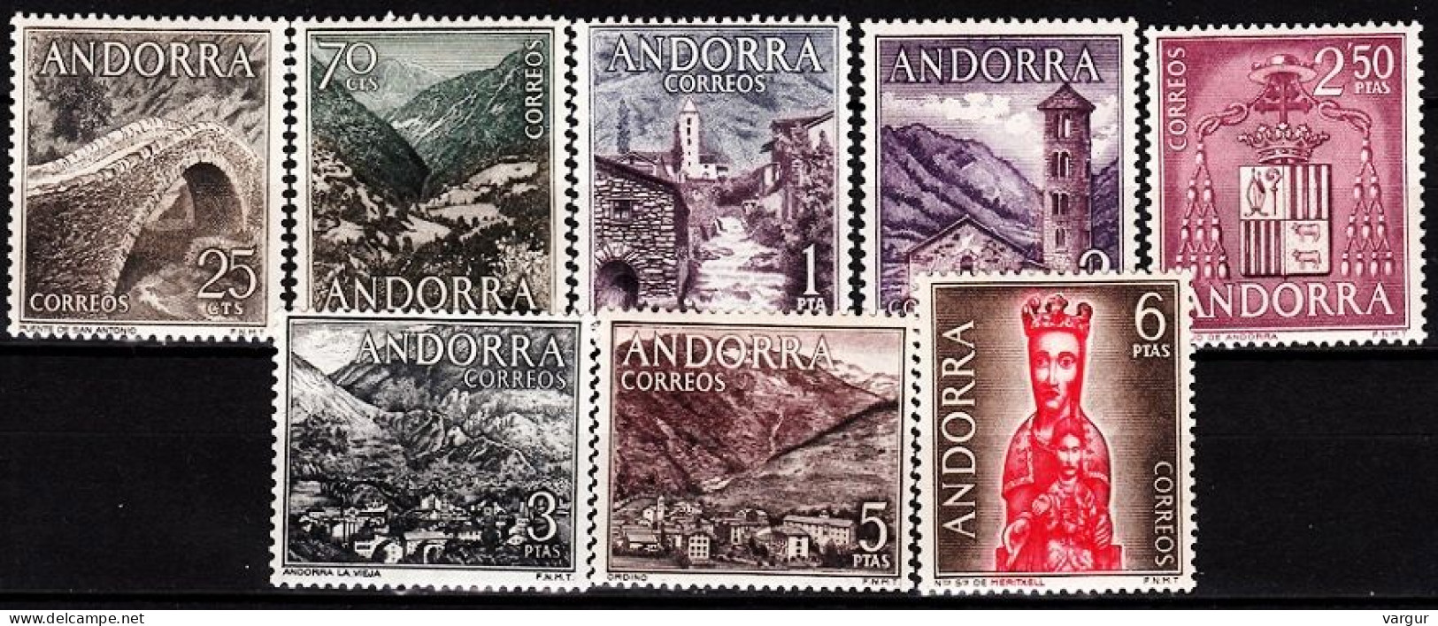 Spanish ANDORRA 1963-64 Definitive: Landscapes State Arms Religion. 2 Sets, MNH - Unused Stamps