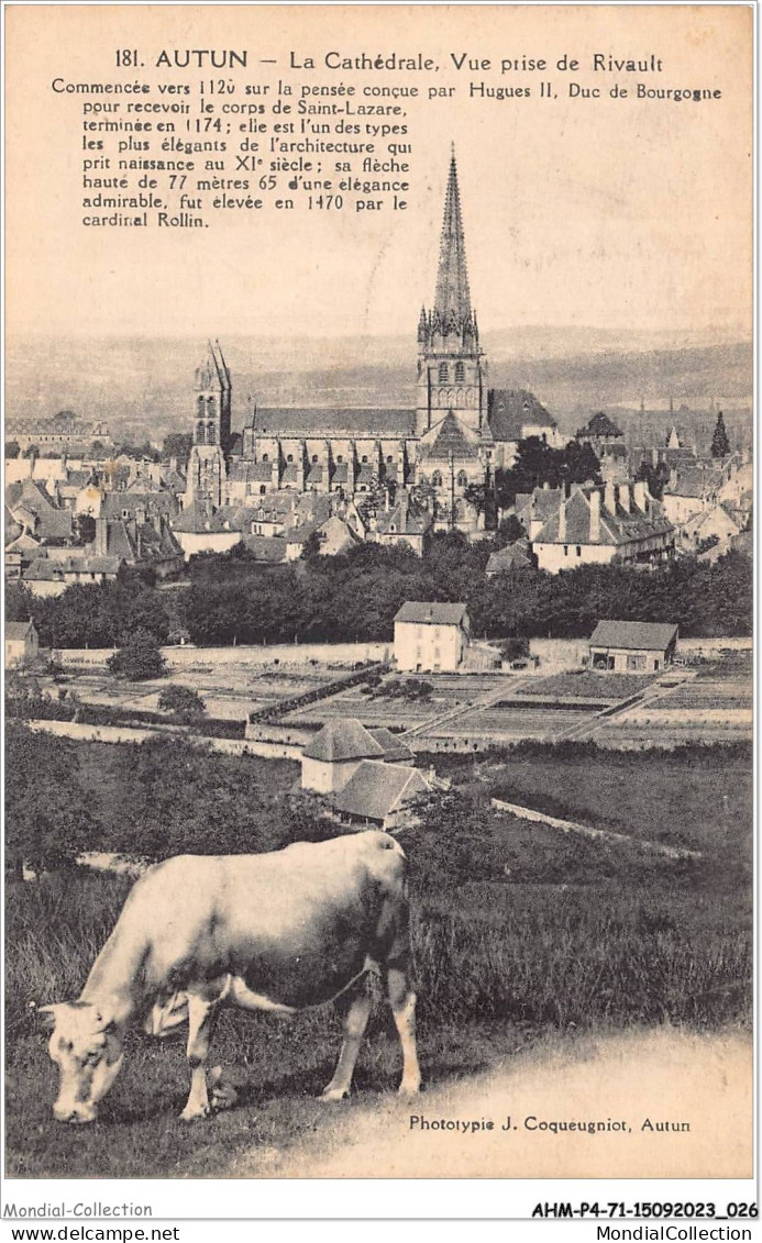 AHMP4-71-0390 - AUTUN - La Cathédrale - Vue Prise De Rivault - Autun