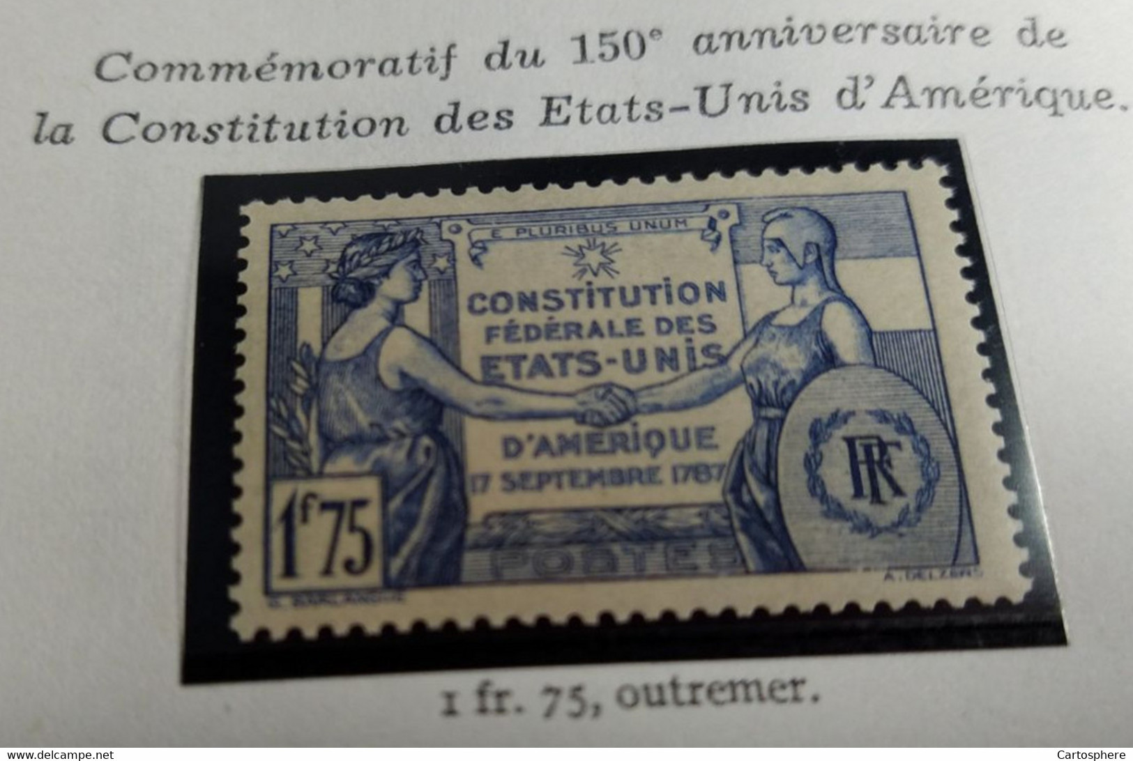 France - Année 1937 - N°YT 357** - Neuf Sans Charnière, Ni Traces - Sexquicentenaire Dee La Constitution Des USA - Nuovi