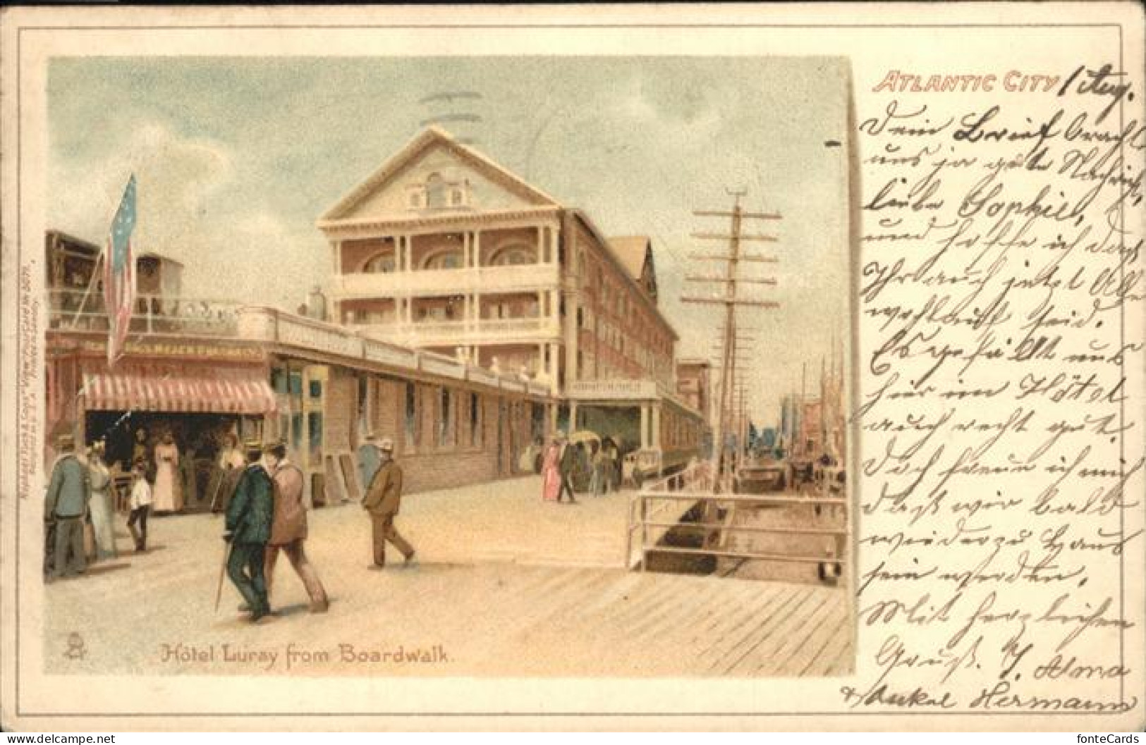 41098020 Atlantic_City_New_Jersey Hotel Luray From Boardwalk - Altri & Non Classificati