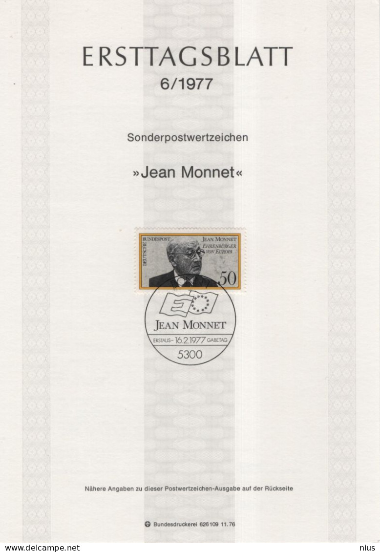 Germany Deutschland France 1977-06 Jean Monnet, French Civil Servant, Entrepreneur, Diplomat, Financier, Bonn - 1974-1980