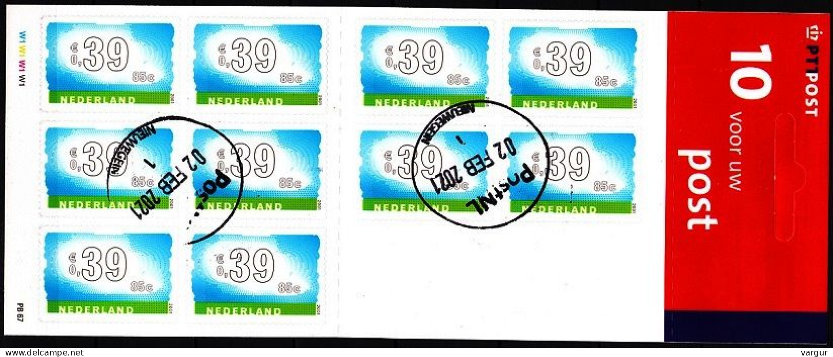 NETHERLANDS 2001 The Sky, Dual Currency. BOOKLET Of 10v Self-Adhesive, Used - Booklets & Coils