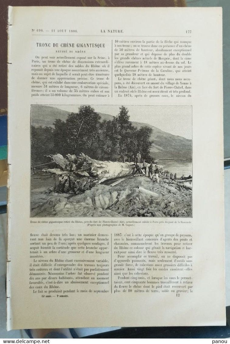 LA NATURE 690 / 21-8-1886. COLOMB COLON PANAMA  AEROSTAT - Magazines - Before 1900