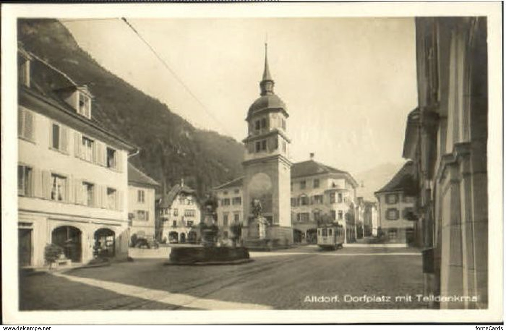 40580501 Altdorf UR Altdorf Dorfplatz Telldenkmal X 1925 Altdorf UR - Other & Unclassified