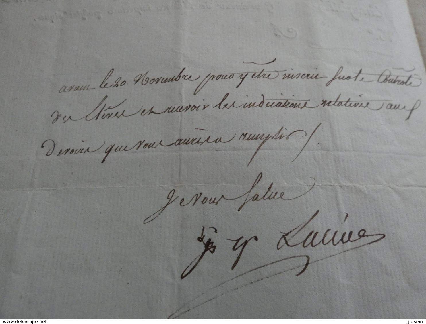 lettre autographe de 1806 Général Jean Girard Lacuée Comte de Cessac gouverneur école Polytechnique  -- Z1